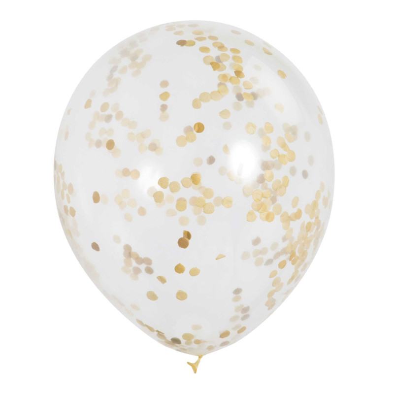 HAZA Confetti Balloons Gold, 6pcs.