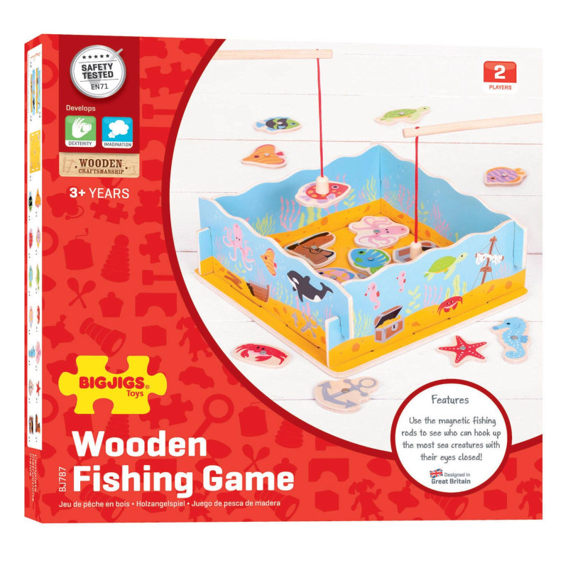 BIGJIGS Wooden Magnetic Fish Game