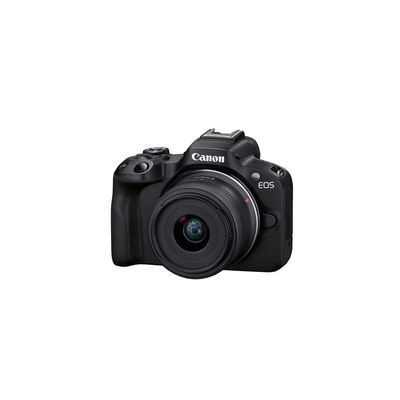 Appareil photo hybride Canon EOS R50 noir + RF S 18 45mm f 4.5 6.3 IS STM