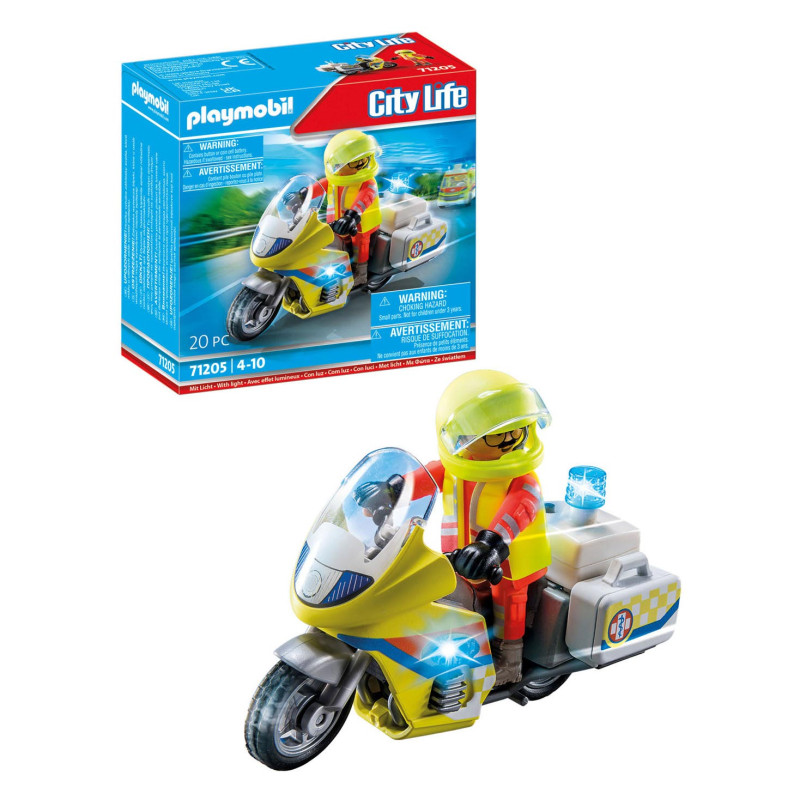 Playmobil City Life 71205 Urgentiste avec moto et effet lumineux