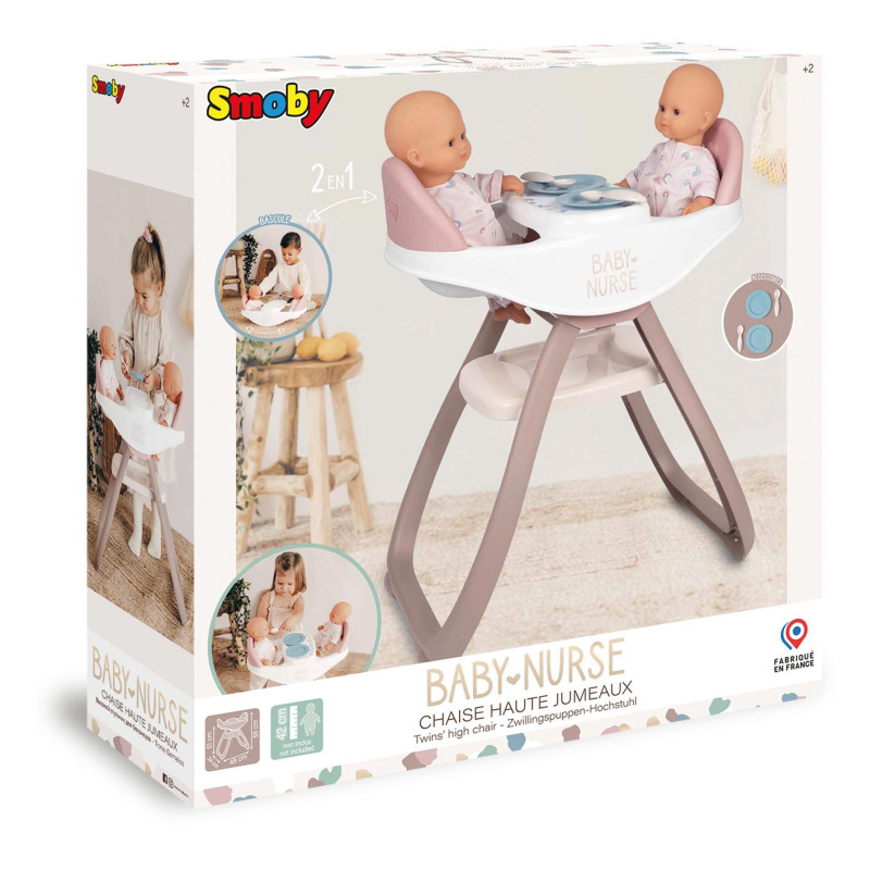 Smoby Baby Nurse Baby Chair for 2 Dolls 220371