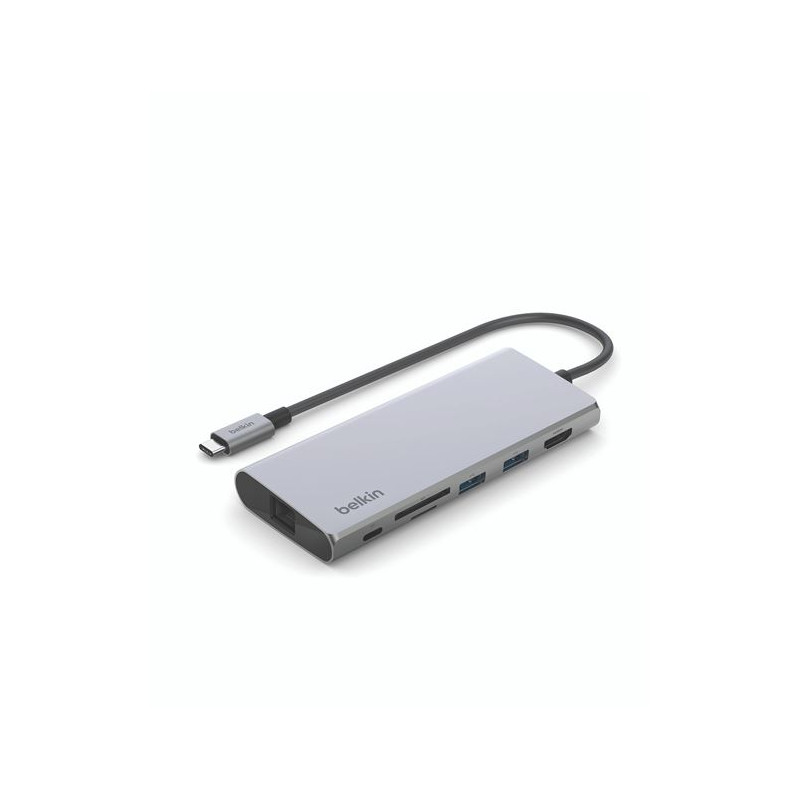 Hub multimédia USB C Belkin 2e génération Gris