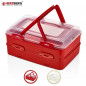 Herzberg HG-L718 : Boîte de transport de pâtisseries à emporter en duplex Rouge