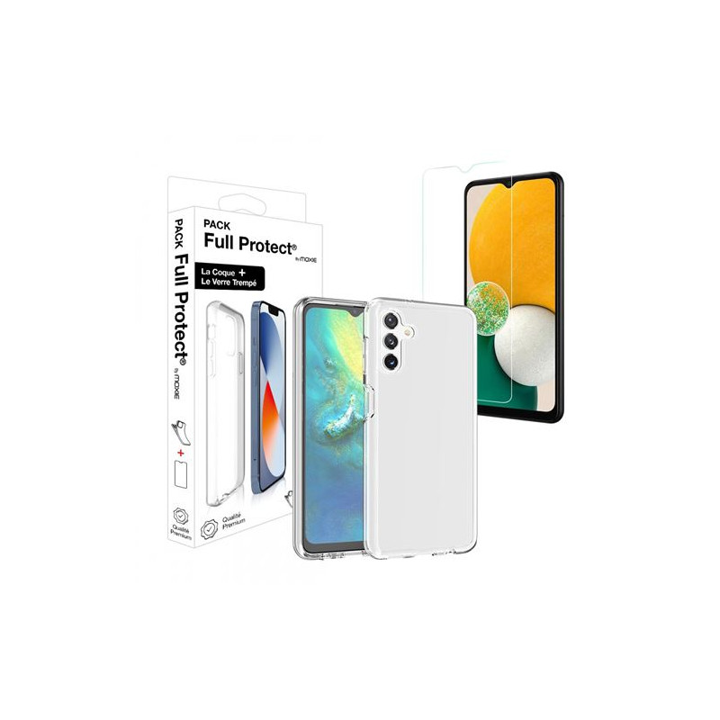 Pack Coque Moxie pour Samsung Galaxy A13 Transparent + Verre trempé 2 .5D