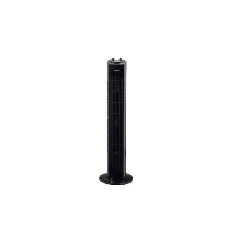 Ventilateur colonne OCEANIC - 45W - Hauteur 78 cm - 3 vitesses - Oscillant - Minuterie - Noir