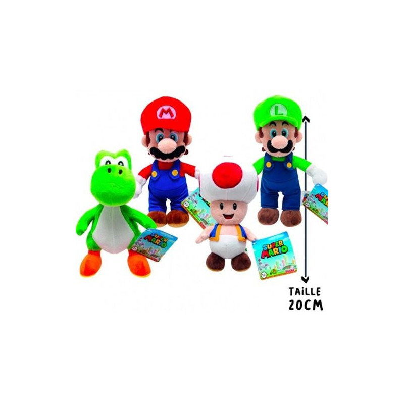 Peluche Nicotoy Super Mario 20 cm Modèle aléatoire