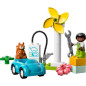 LEGO DUPLO Ma Ville 10985 L'Éolienne et la Voiture Électrique, Jouet Voiture pour Enfants Des 2 Ans