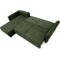 Canapé d'angle convertible réversible 3-4 places CLAUDIUS - Tissu Vert Olive - Coffre de rangement - L 244 x P 158 x H 95 cm