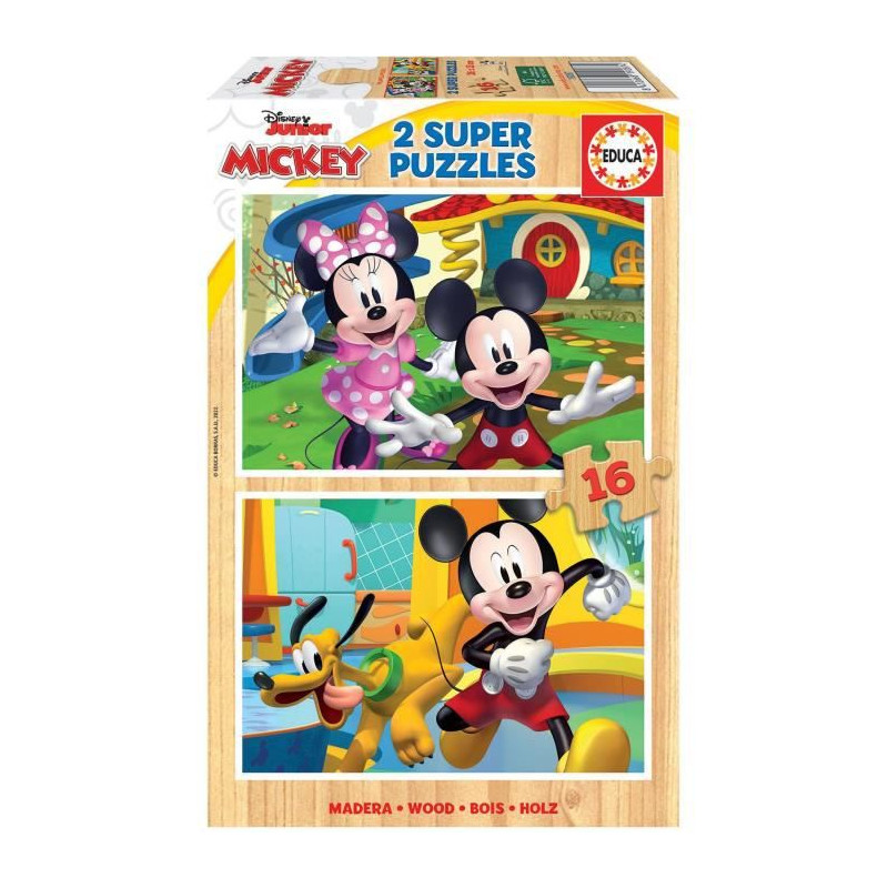 MICKEY & MINNIE - 2 puzzles en bois