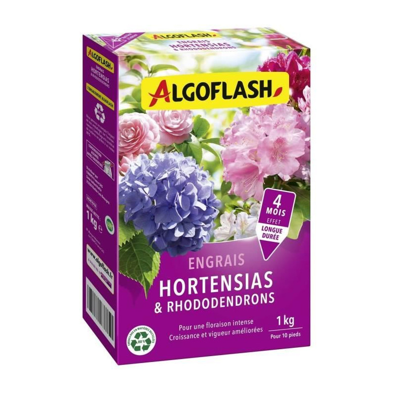Engrais Hortensias et Rhododendrons - ALGOFLASH NATURASOL - 1 kg
