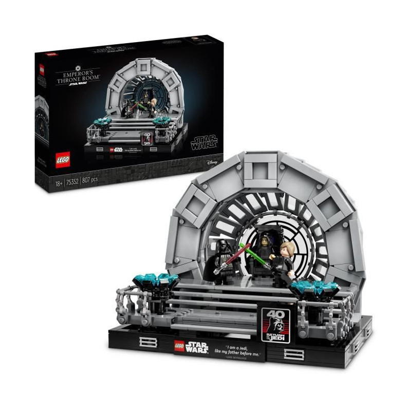 LEGO Star Wars 75352 Diorama de la Salle du Trône de l'Empereur, Maquette avec Sabres Laser