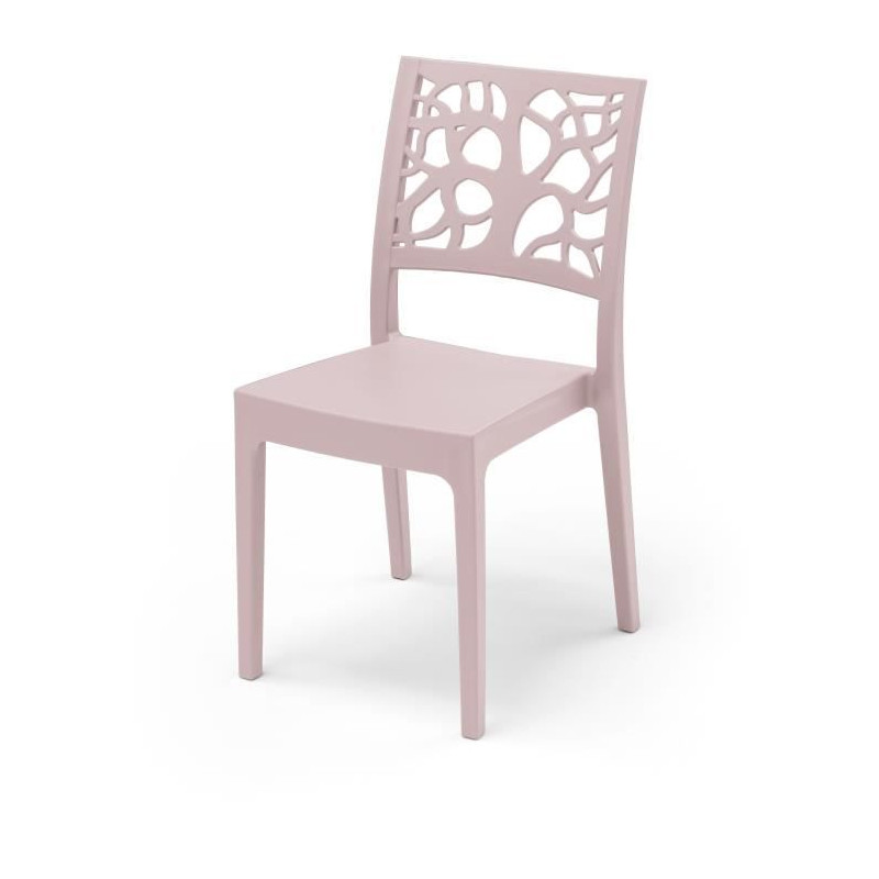 Lot de 4 chaises de jardin TETI ARETA - 52 x 46 x H 86 cm - Rose pastel