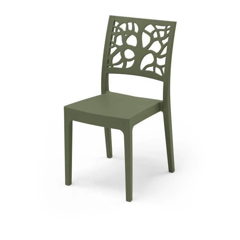 Lot de 4 chaises de jardin TETI ARETA - 52 x 46 x H 86 cm - Vert olive