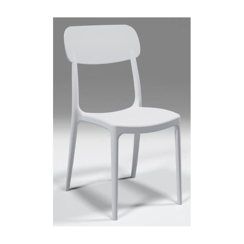 Lot de 4 chaises de jardin CALIPSO ARETA - 53 x 46 x H 88 cm - Blanc