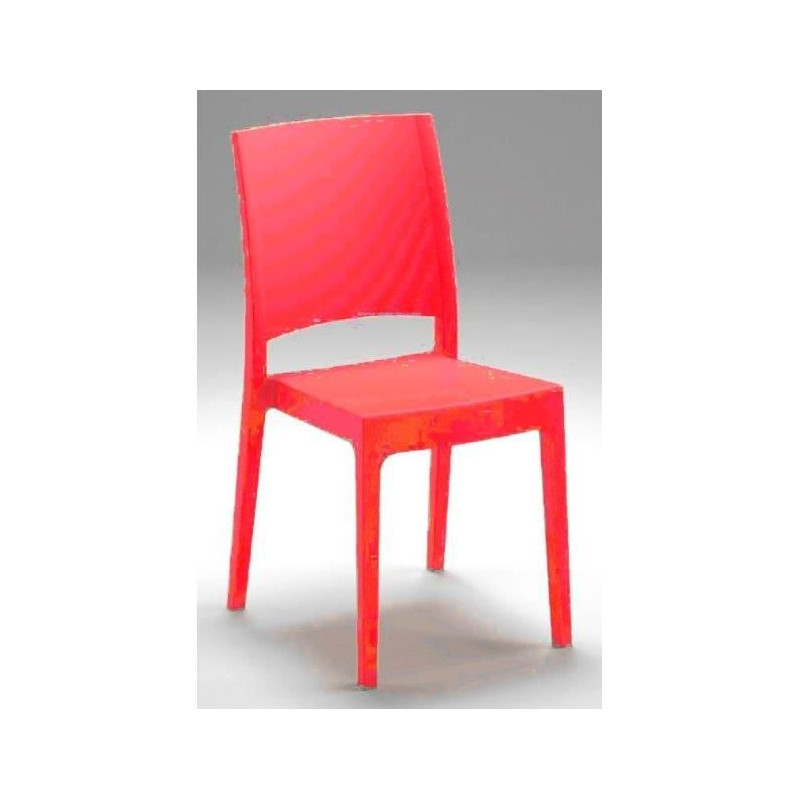 Lot de 4 chaises de jardin FLORA ARETA - 52 x 46 x H 86 cm - Rouge