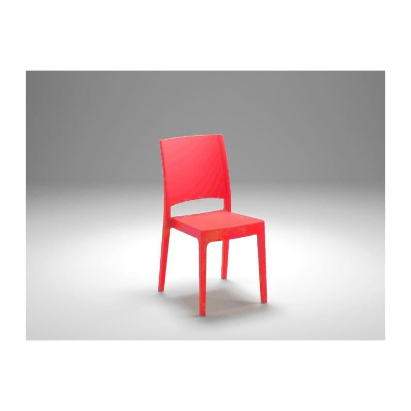 Lot de 4 chaises de jardin FLORA ARETA - 52 x 46 x H 86 cm - Rouge