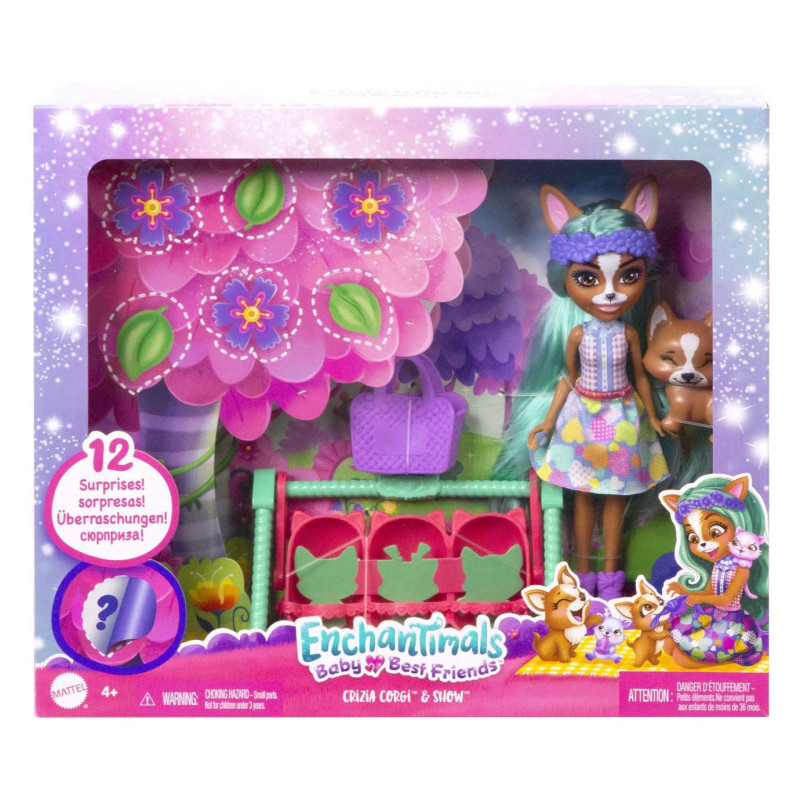 Mattel - Enchantimals Baby Best Friends Doll - Crizia Corgi and Show HLK86