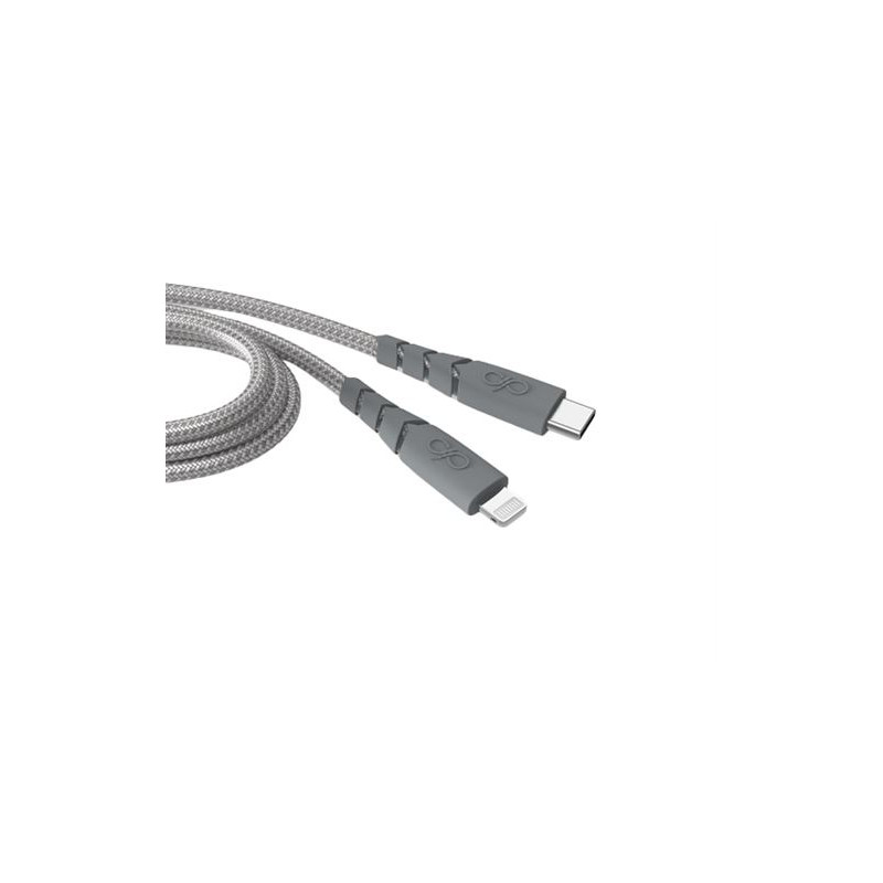 Câble Ultra renforcé USB C Lightning Force Power pour Apple iPhone 1.2 m Gris