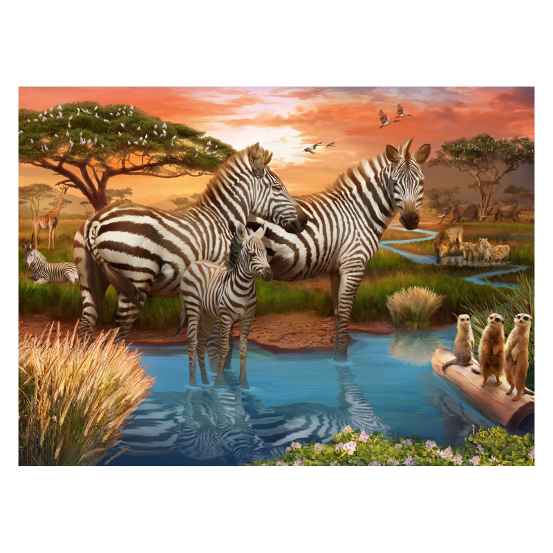 Ravensburger Puzzle Zebras at the Waterhole, 500st. 173761