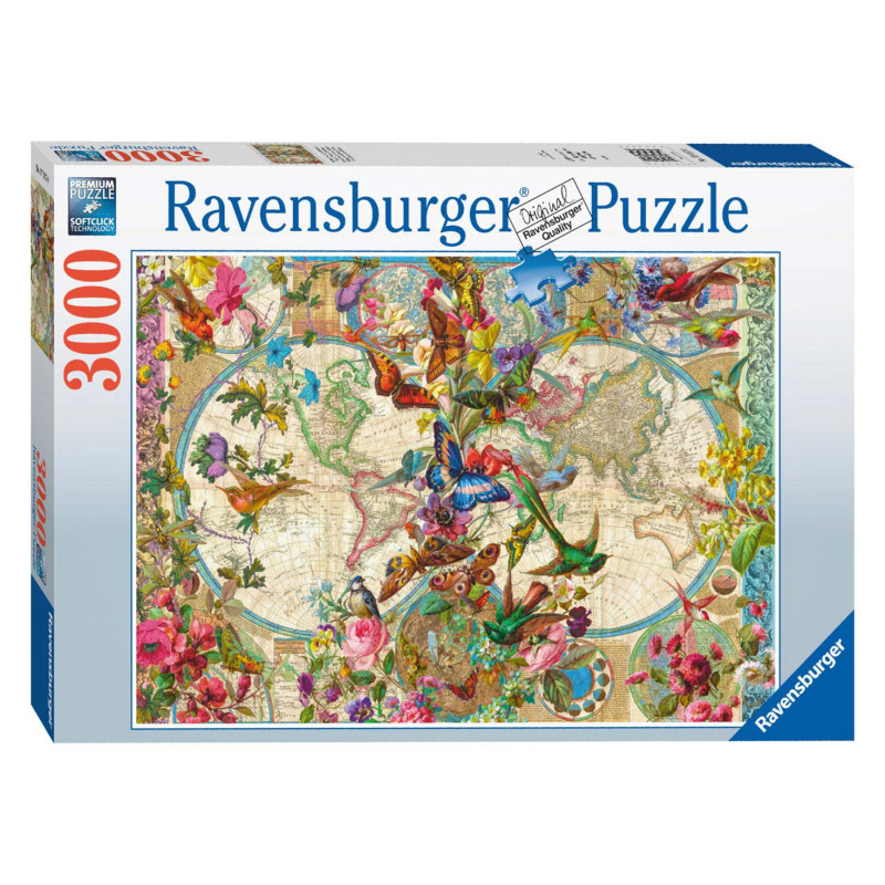 Ravensburger - Jigsaw Puzzle Flora and Fauna World Map, 3000pcs. 171170