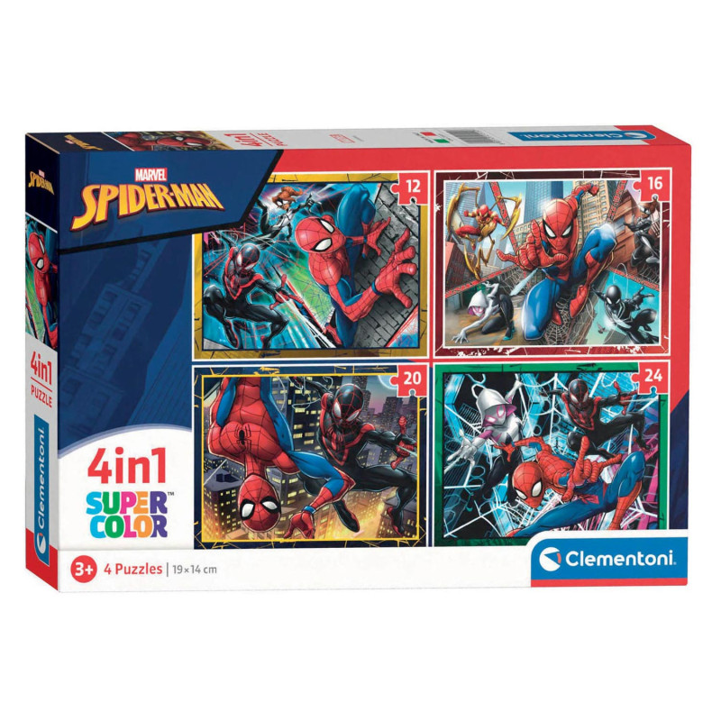 Clementoni Puzzles Marvel Spiderman, 4in1 21515