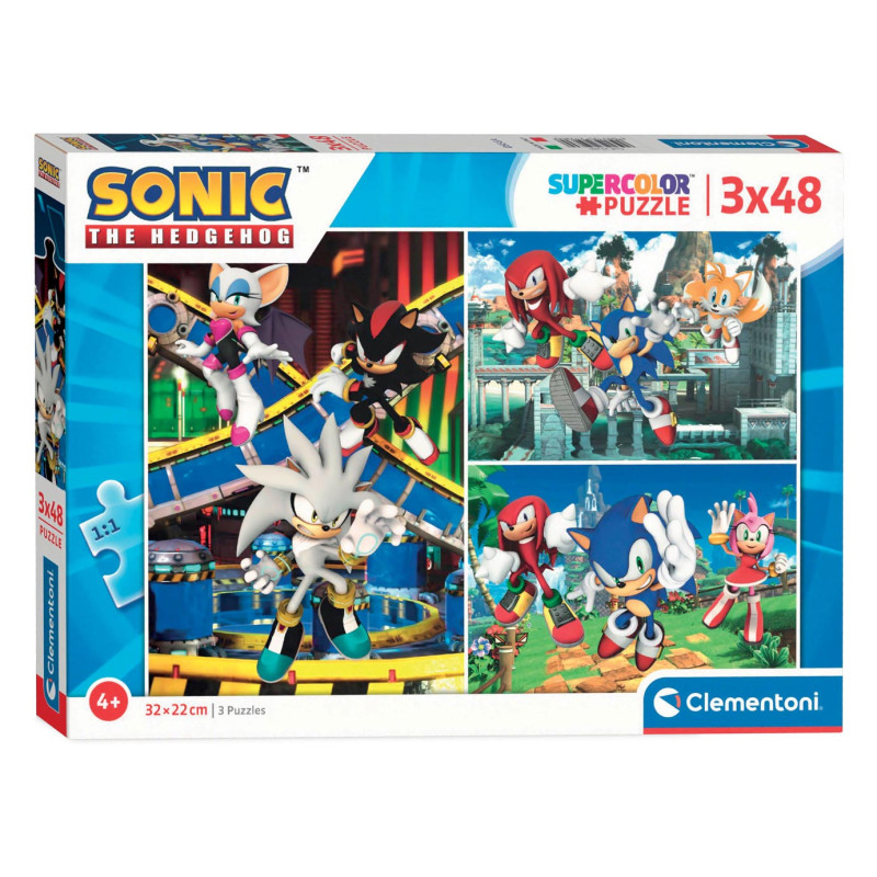 Clementoni Puzzle Sonic, 3x48pcs. 25280