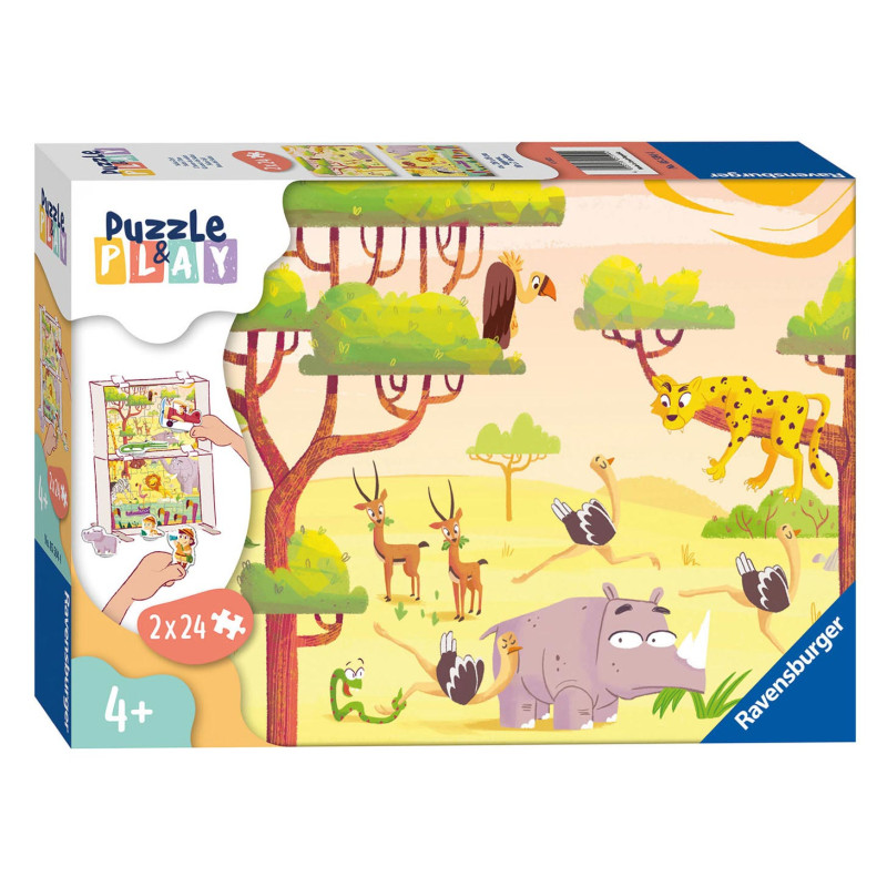 Ravensburger Puzzle & Play - Safari Time, 2x24st. 55944