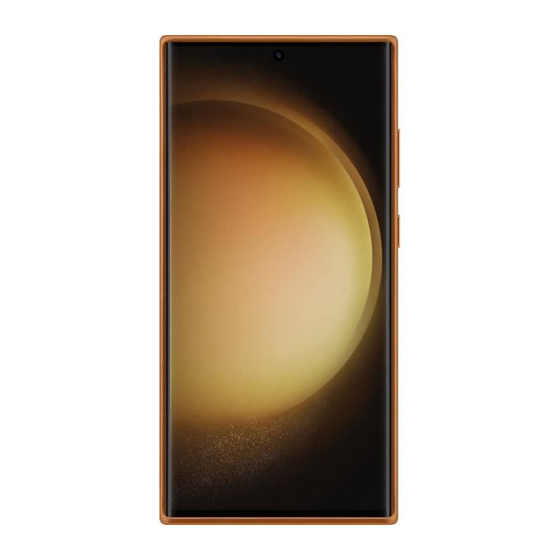 Coque en cuir pour Samsung Galaxy S23 Ultra 5G Beige Crème