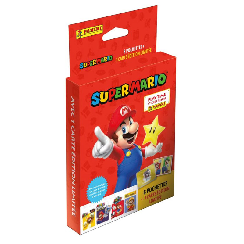 Carte à collectionner Panini Super Mario Blister avec 8 pochettes