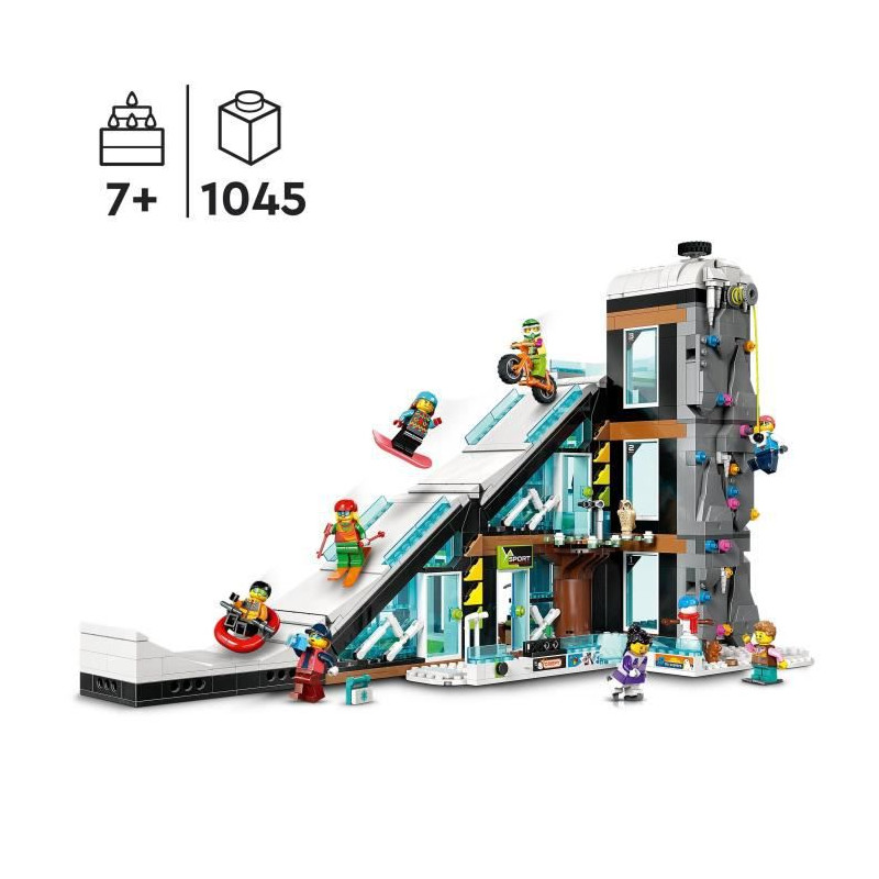LEGO City 60366 Le Complexe de Ski et d'Escalade, Jouet de Construction Modulaire pour Enfants Des 7 Ans