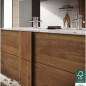 Ensemble Meuble salle de bain suspendu JUNE L120 - Double vasque + 2 Tiroirs - Coloris chene mercure - Style scandinave