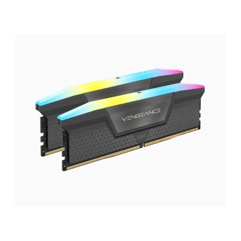 Mémoire RAM - CORSAIR - Vengeance RGB DDR5 - 32GB 2x16GB DIMM - 5600 MHz - 1,25V - Gris (CMH32GX5M2B5600Z36K)