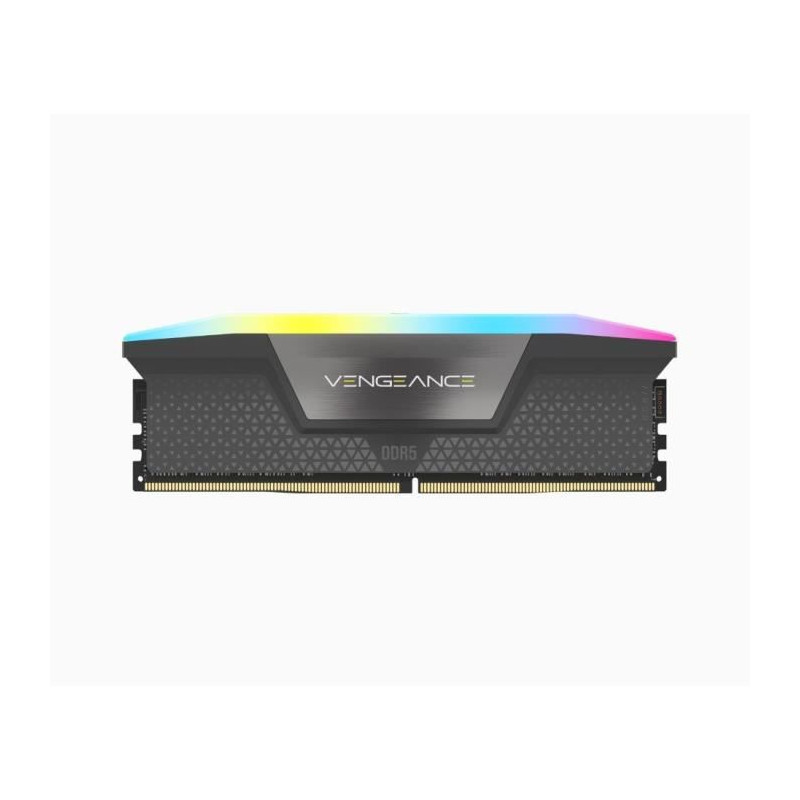 Mémoire RAM - CORSAIR - Vengeance RGB DDR5 - 32GB 2x16GB DIMM - 6000 MHz - 1,40V - Gris (CMH32GX5M2B6000Z30K)