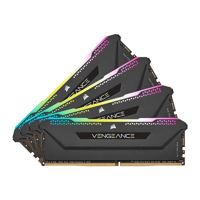 CORSAIR Mémoire PC DDR4 - VENGEANCE RGB PRO SL 32Go (4x8Go) - 3600Mhz - CAS 18 (CMH32GX4M4D3600C18)