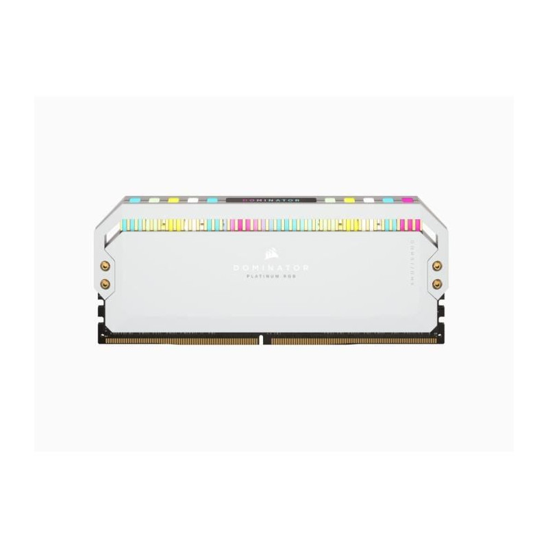 Mémoire RAM - CORSAIR - DOMINATOR PLATINUM RGB DDR5 - 32GB 2x16GB DIMM - 6200 MHz - 1,3V - Blanc (CMT32GX5M2X6200C36W)