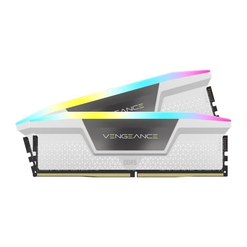 CORSAIR Vengeance RGB DDR5 - 32GB 2x16GB DIMM - 6000MHz - Unbuffered, 40-40-40-77, XMP 3.0, White Heatspreader, RGB LED, 1.35V