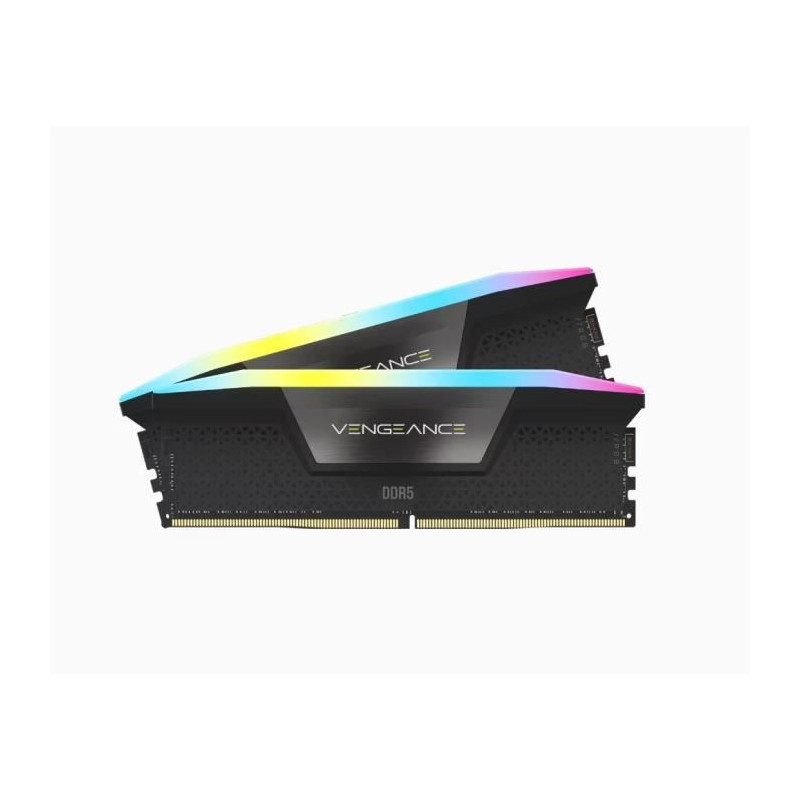 Mémoire RAM - CORSAIR - Vengeance RGB DDR5 - 32GB 2x16GB DIMM - 6000 MHz - 1,35V - Noir (CMH32GX5M2D6000C36)