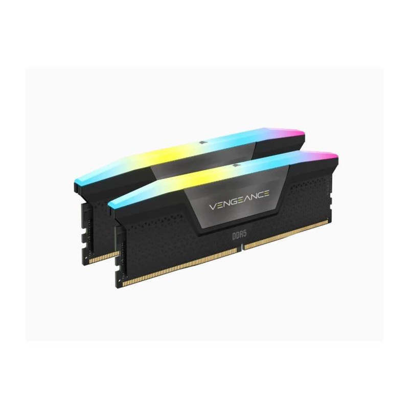 Mémoire RAM - CORSAIR - Vengeance RGB DDR5 - 32GB 2x16GB DIMM - 6000 MHz - 1,35V - Noir (CMH32GX5M2D6000C36)