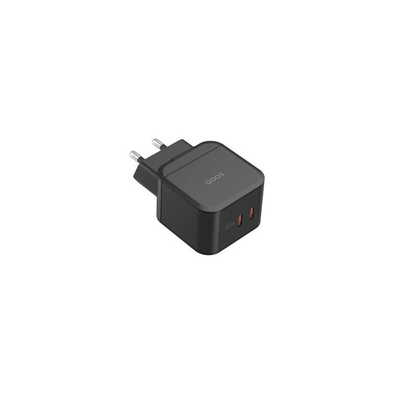 Chargeur QDOS PowerCube Double USB Type C 45W Noir