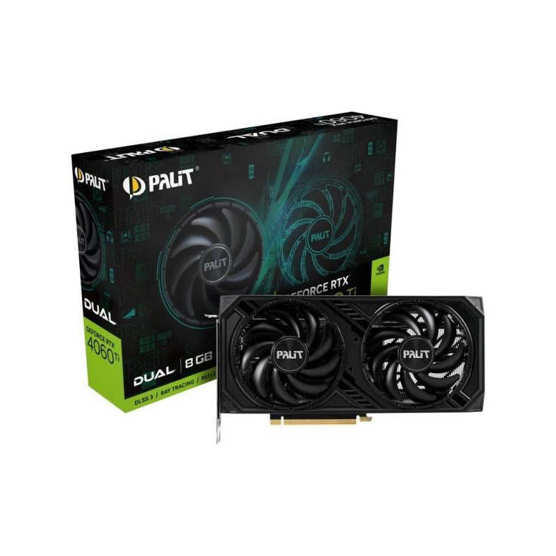 PALIT - Carte Graphique - Nvidia GeForce RTX 4060 Ti Dual 8Go
