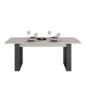 Table a manger rectangulaire CESAR - Décor Noir et Chene gris - 6 personnes - Style industriel - L 200 x P 78 x H 100 cm - PARI