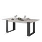 Table a manger rectangulaire CESAR - Décor Noir et Chene gris - 6 personnes - Style industriel - L 200 x P 78 x H 100 cm - PARI