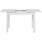 Table Extensible Mora 80B - 1 allonge de 40 cm inclue - 110 / 150 x 75 x 70 cm - Coloris blanc