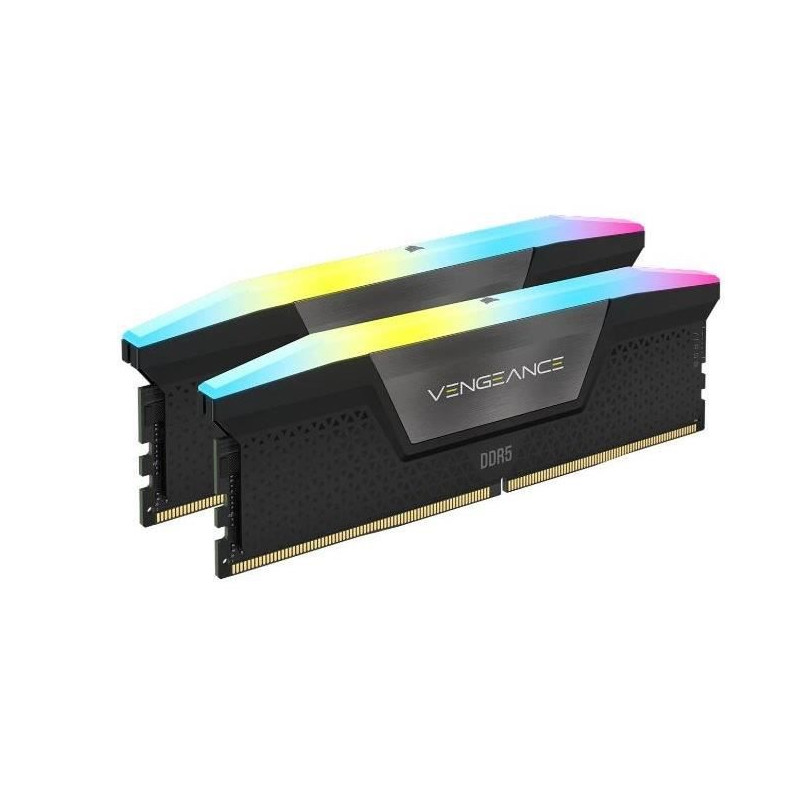 RAM - CORSAIR Vengeance RGB DDR5 - 32GB 2x16GB DIMM - 6000MHz - Unbuffered, 40-40-40-77, XMP 3.0, Black Heatspreader, RGB LED, 1