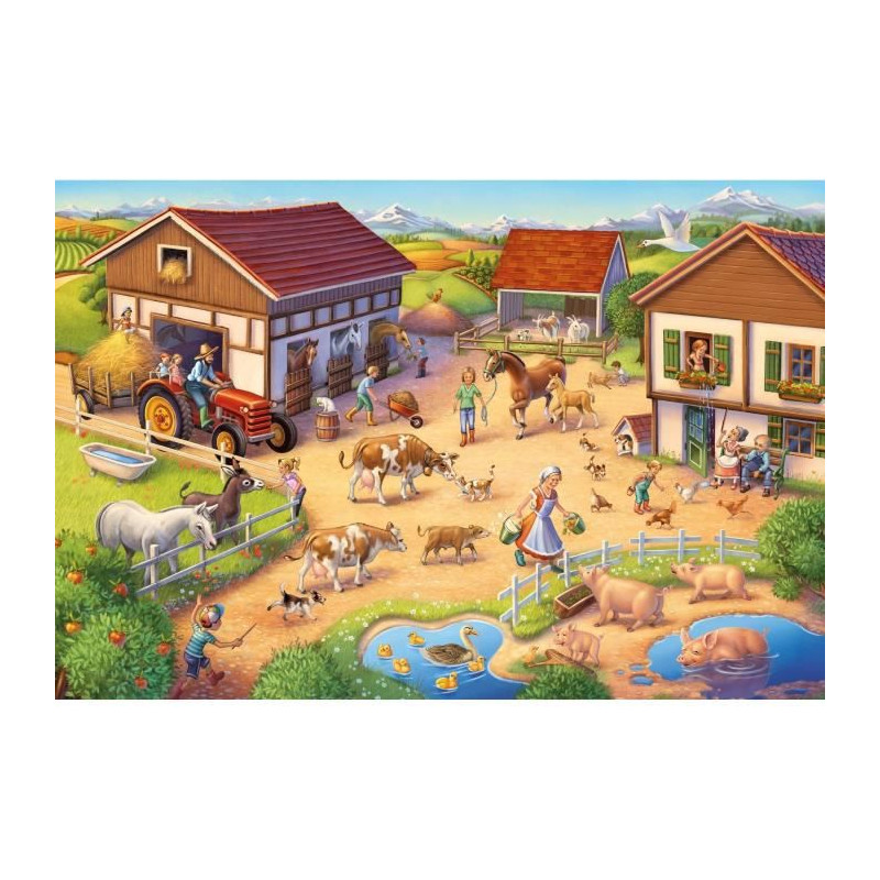 Une ferme joyeuse - avec add on (animaux) - 40 pcs - SCHMIDT SPIELE
