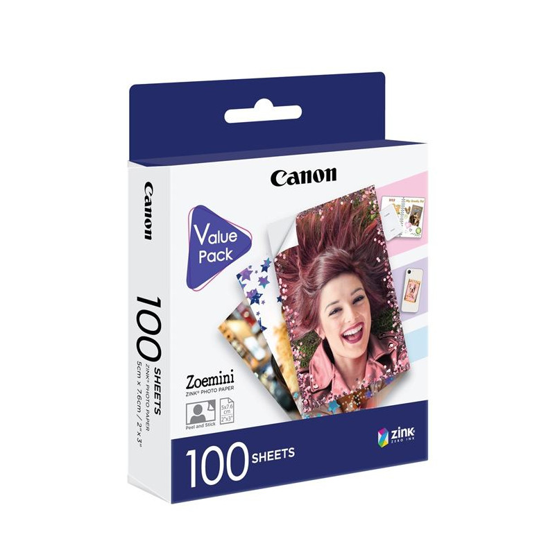 Pack de 100 feuilles Zink ZP 2030 pour Canon Zoemini 1 et 2