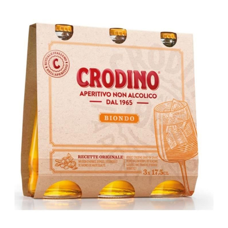 Crodino - Apéritif sans alcool - 3 x 17,5 cl