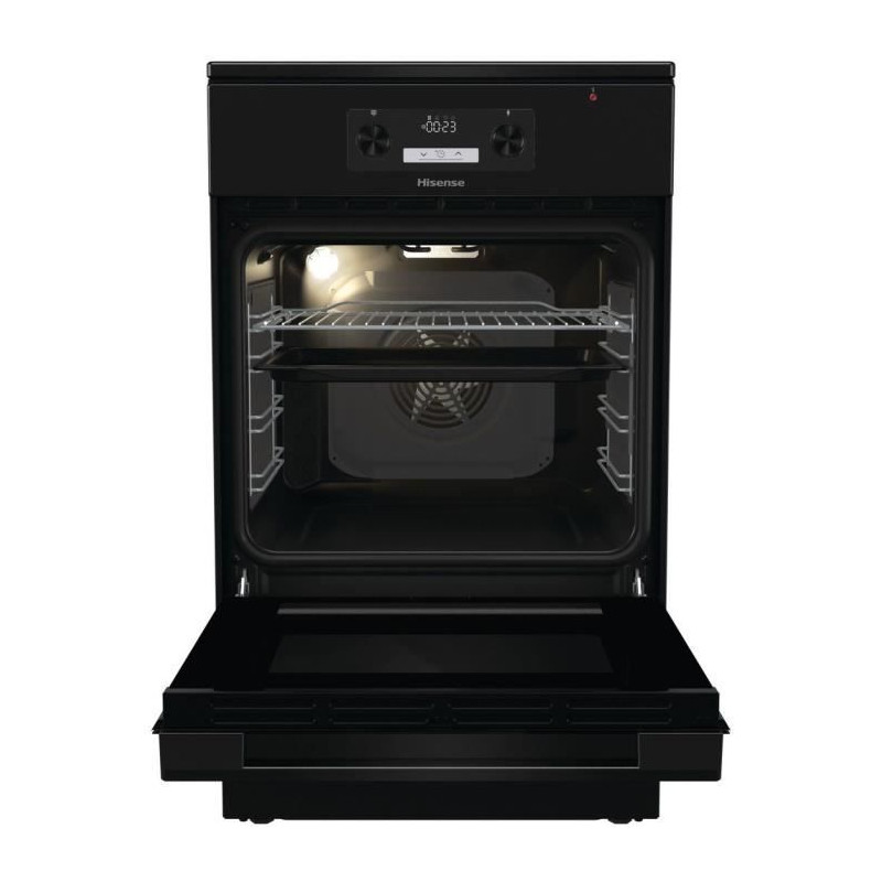 Cuisiniere induction 50 cm HISENSE HEI5C61BPG - 4 foyers induction avec ConnectZone - four chaleur pulsée 70 L - classe A