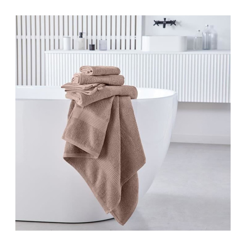 Lot de 2 serviettes de toilette TODAY 50x90 cm 100% Coton - Rose des sables