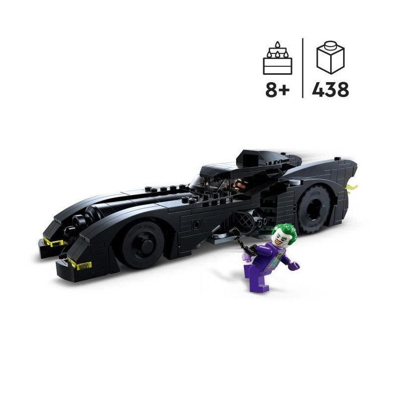 LEGO DC 76224 La Batmobile : Poursuite entre Batman et le Joker, Jouet de Voiture Batmobile, avec Figurines